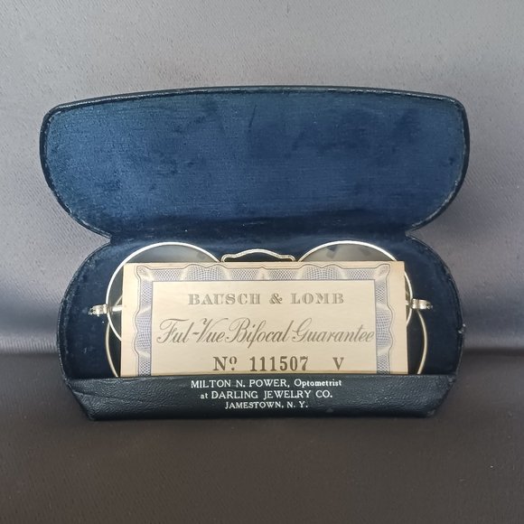 Vintage 1940 Authentic Bausch & Lomb Ful-View Bifocals With Original Paperwork - Picture 13 of 14